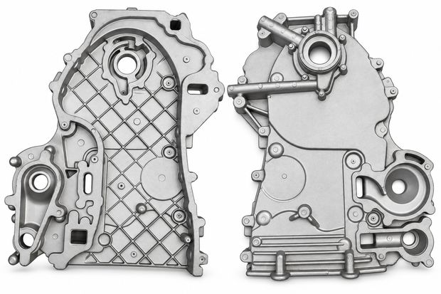 Engine timing cover - both faces - aluminium gravity die cast component