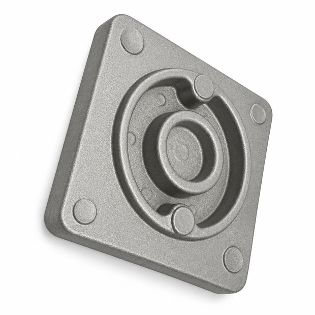 Square flange plate - aluminium gravity die cast component