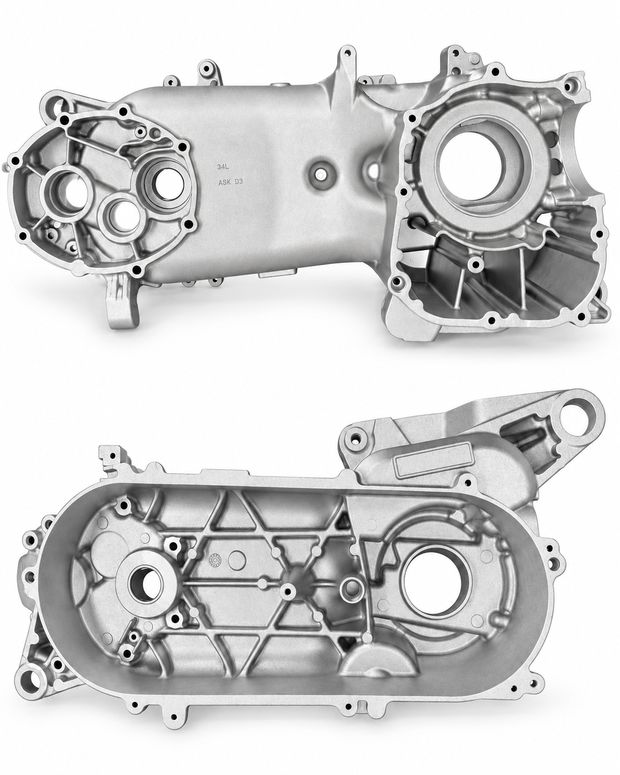 Scooter crankcase and CVT cover - aluminium hpdc die cast component