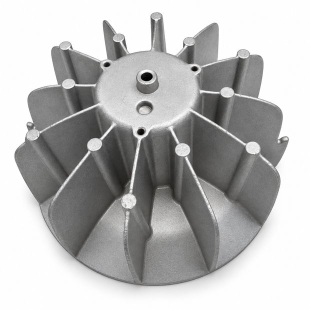 Radial finned fan cover - aluminium hpdc die cast component
