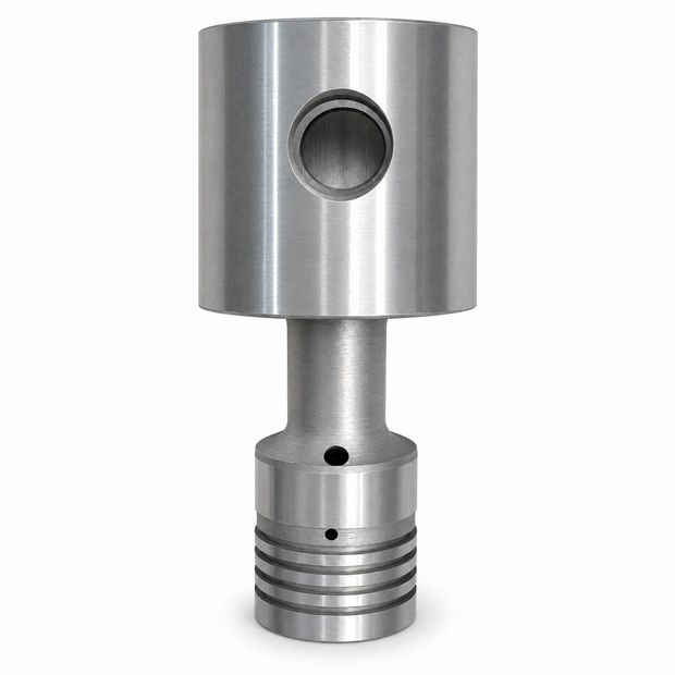 Machined piston component - aluminium hpdc die cast component