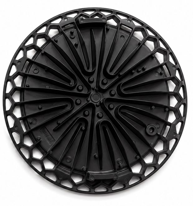 LED high-bay housing - coated - aluminium hpdc die cast component