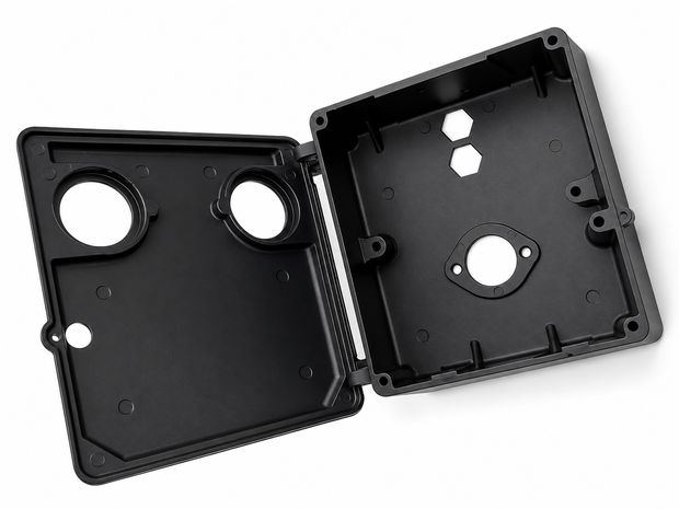 Hinged enclosure - coated - aluminium hpdc die cast component