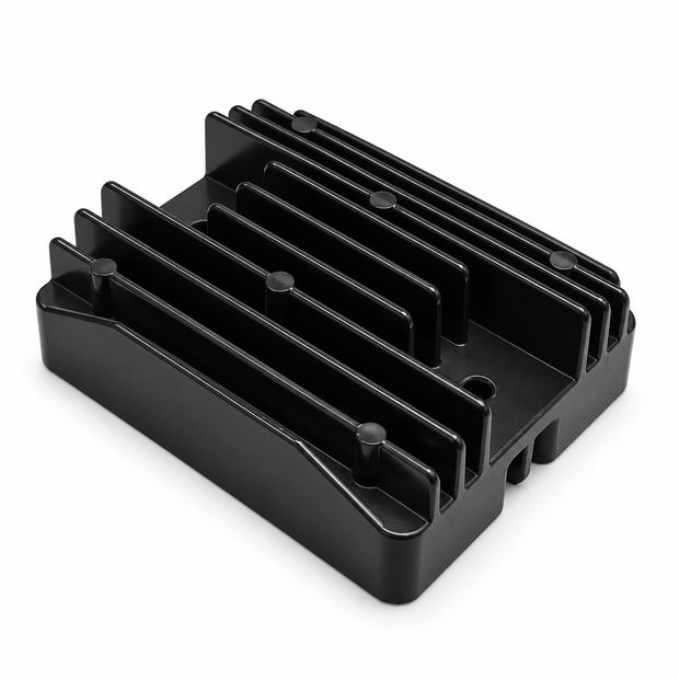 Finned heat sink - coated - aluminium hpdc die cast component